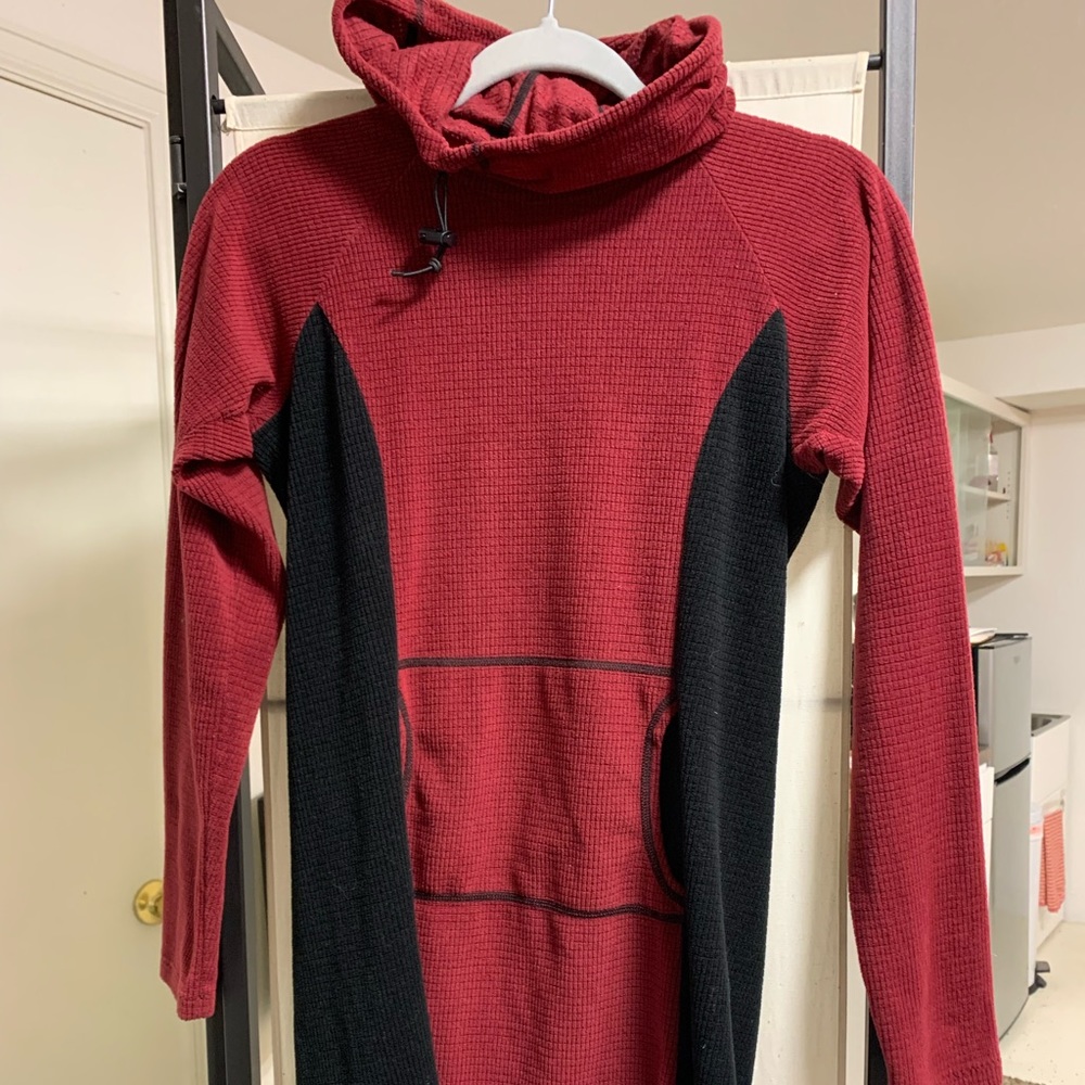Red and black Womens small Melanzana micro grid dress
